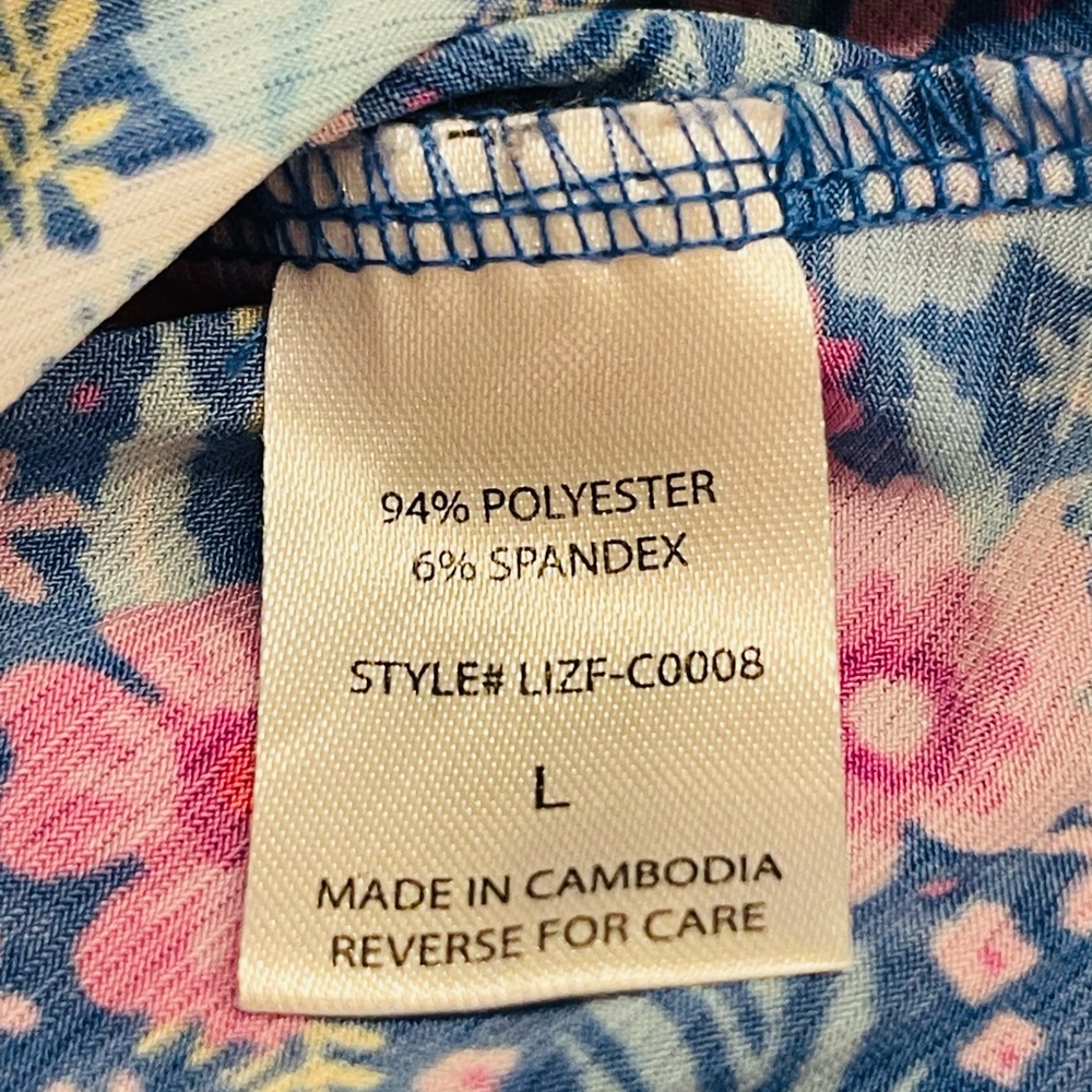 Vibrant Floral Ruffle Sleeve Blouse - Picture 3 of 4